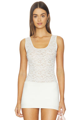 Good American - Stretch Lace Scoop Tank Bodysuit