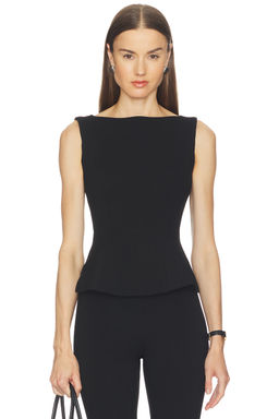 Good American - Soft Stretch Ponte Straight Neck Top