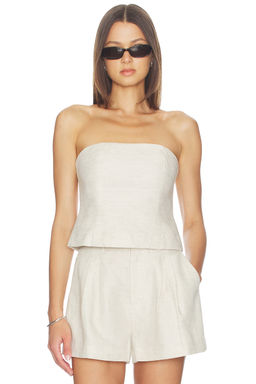Good American - Linen Strapless Top