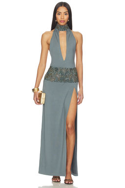 Jaded London - Beaded Halterneck Maxi Dress