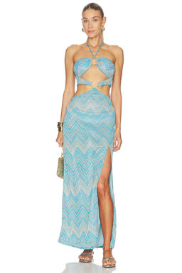 Luli Fama - Double Loop Bandeau Long Dress
