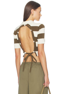 Monse - Rope-laced Half Placket Knit Top