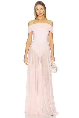Norma Kamali - Sleeveless Cowl Neck Combo Flared Gown