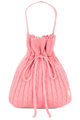 POLO RALPH LAUREN - Cotton Cable Knit Sweater Tote Bag