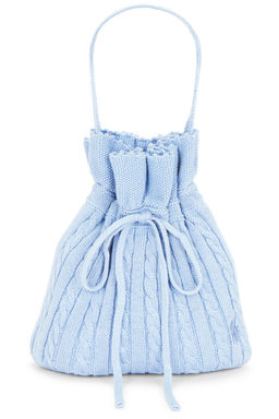 POLO RALPH LAUREN - Cotton Cable Knit Sweater Tote Bag