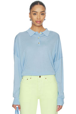 RENGGLI - Silk Cashmere Boxy Long Sleeve Polo
