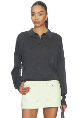 RENGGLI - Silk Cashmere Boxy Long Sleeve Polo