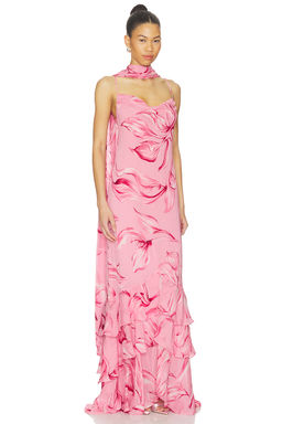 Rococo Sand - Cowl Maxi Dress With Sash