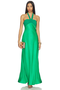 Runaway The Label - Marilla Ruched Halter Maxi Dress