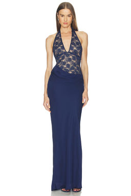 Runaway The Label - Lina Halter Draped Maxi Dress