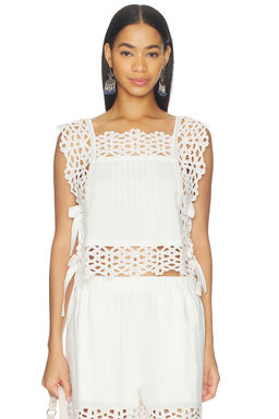 SEA - Leila Eyelet Sleeveless Top