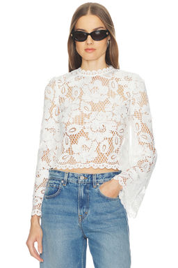 self-portrait - White Crochet Lace Top