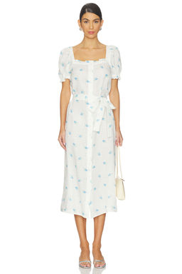 Sleeper - Brigitte Linen Midi Dress
