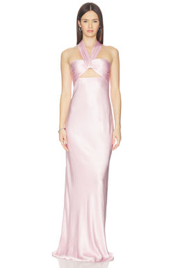 Shona Joy - La Lune Ruched Halter Maxi Dress