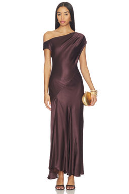 Shona Joy - La Lune Asymmetrical Draped Maxi Dress