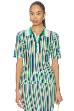 Susana Monaco - Stripe Sweater Collar Shirt