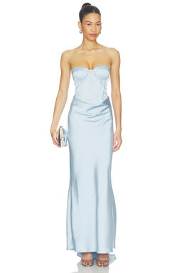 ROTATE - Satin Corset Maxi Dress