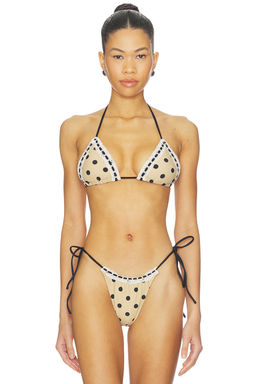 With Jean - Juni Bikini Lace Up Detail Top