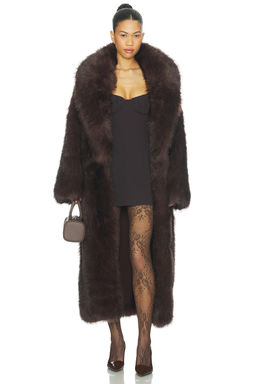 Weworewhat - Long Faux Fur Jacket