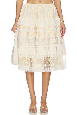 Yuhan Wang - Tiered Lace Ruffle Skirt