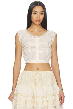 Yuhan Wang - Lace Trim Button Blouse