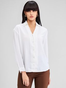 Spykar - White Regular Fit Solid Full Sleeves Shirt for Women