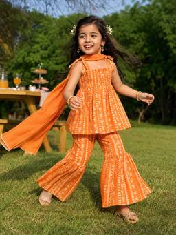 Somersault - Kids Cotton Kurti with Sharara & Dupatta