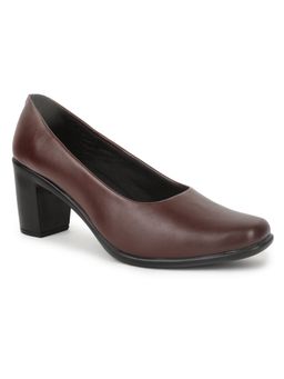 VALIOSAA - Brown Color Solid Pumps Heels
