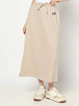 GAP - Brown Solid Cotton Blend Regular Skirt