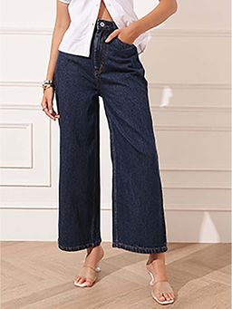 STREET 9 - Blue Solid Denim Regular Jeans