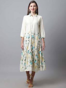 Cantabil - Women Off-White Floral Casual Dress