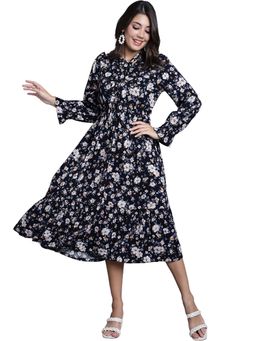 Cantabil - Women Black Floral Casual Dress