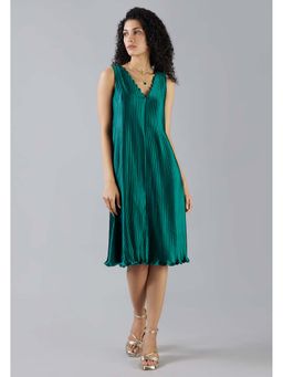 MISH - LUXE By MISH Green Pleated Dress