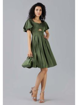 MISH - LUXE By MISH Green Flared Fit Knee Length Dress