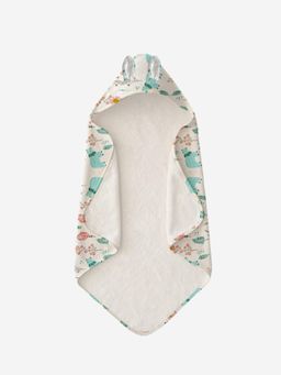 Polka Tots - 2 Layer Pure Muslin Cotton Towel With Cute Ears - Bear Print