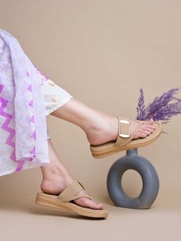 Shoetopia - Stylish Beige Sandals for Women