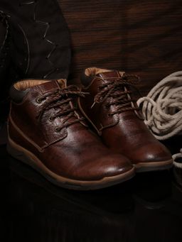 BUCKAROO - EBAN Natural FullGrain Leather Brown Casual Boots for Men