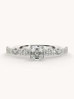 Valanova - White Gold Plated Sterling Silver and Certified Lab Grown Diamond 0.56Cts