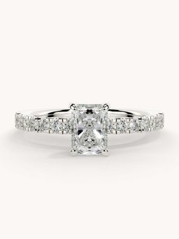 Valanova - White Gold Plated Sterling Silver and Certified Lab Grown Diamond 0.81Cts
