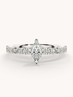 Valanova - White Gold Plated Sterling Silver and Certified Lab Grown Diamond 0.56Cts