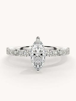 Valanova - White Gold Plated Sterling Silver and Certified Lab Grown Diamond 0.81Cts