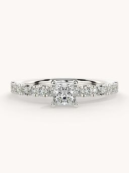 Valanova - White Gold Plated Sterling Silver and Certified Lab Grown Diamond 0.56Cts