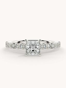 Valanova - White Gold Plated Sterling Silver and Certified Lab Grown Diamond 0.81Cts