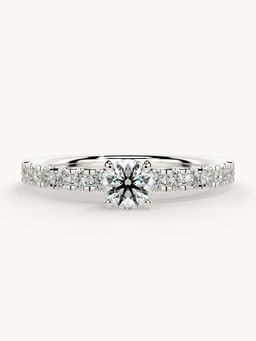 Valanova - White Gold Plated Sterling Silver and Certified Lab Grown Diamond 0.56Cts