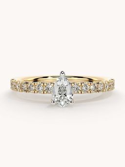 Valanova - Gold Plated Sterling Silver and Certified Lab Grown Diamond 0.56Cts