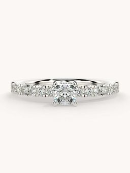 Valanova - White Gold Plated Sterling Silver and Certified Lab Grown Diamond 0.56Cts