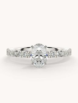 Valanova - White Gold Plated Sterling Silver and Certified Lab Grown Diamond 0.81Cts
