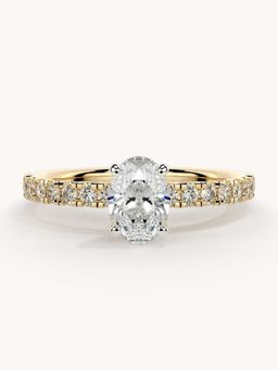 Valanova - Gold Plated Sterling Silver and Certified Lab Grown Diamond 0.81Cts