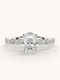 Valanova - White Gold Plated Sterling Silver and Certified Lab Grown Diamond 1.06Cts