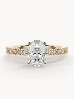 Valanova - Gold Plated Sterling Silver and Certified Lab Grown Diamond 1.06Cts